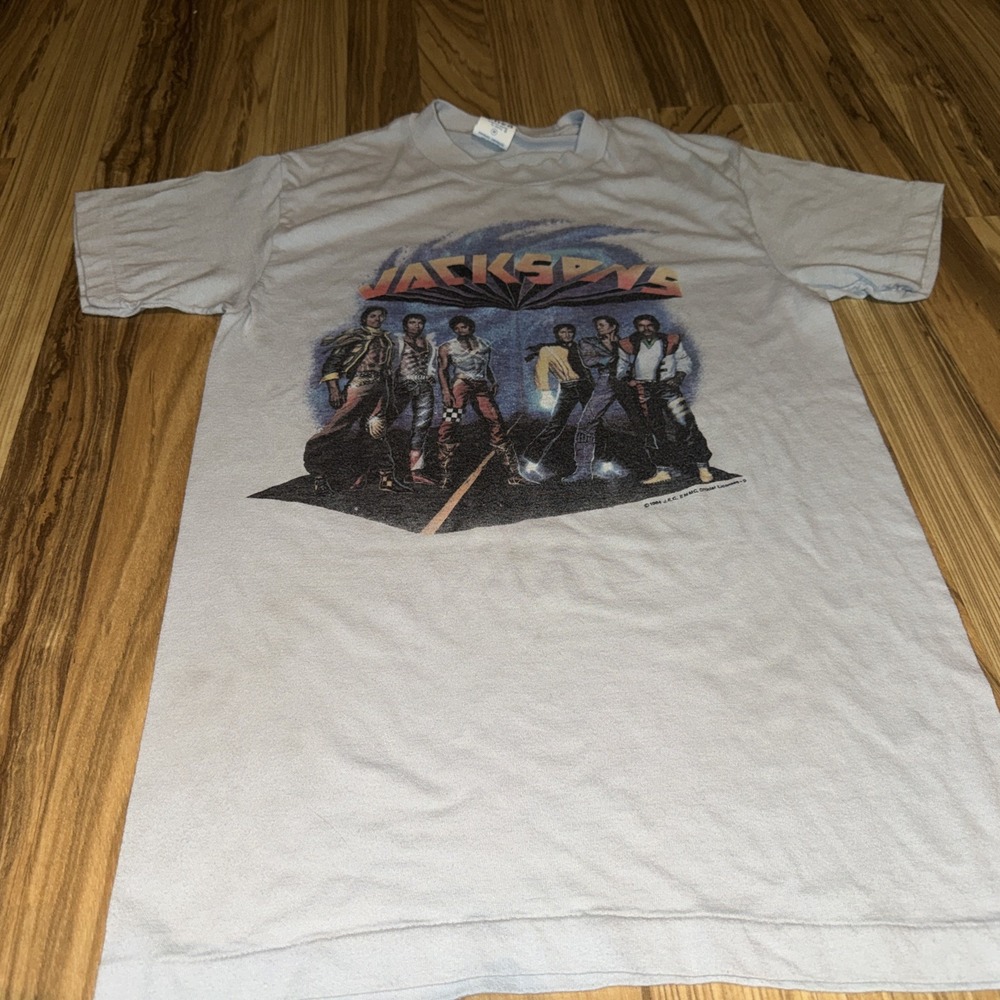 Vintage 1984 JACKSON 5 T-Shirt Medium Michael pop rock tour thin 80s Ched